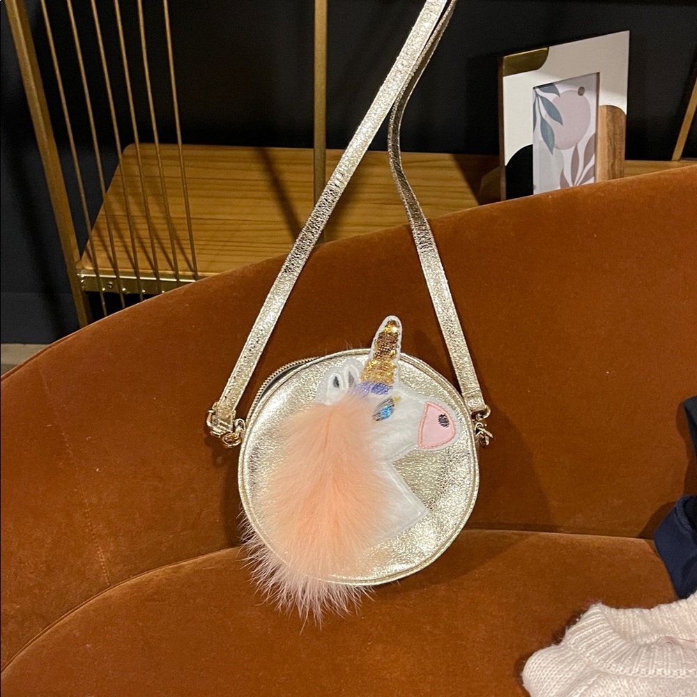 Sparkling Unicorn Kids Bag - Gold and Pink